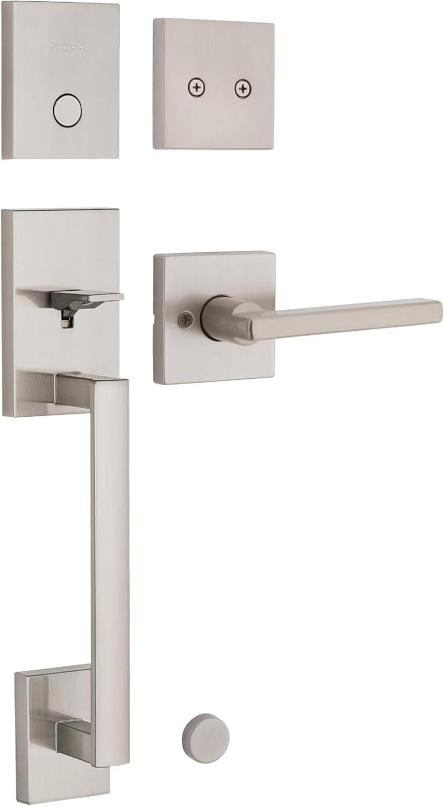 Kwikset San Clemente Non-Functioning Front Door Lock Handle Gray