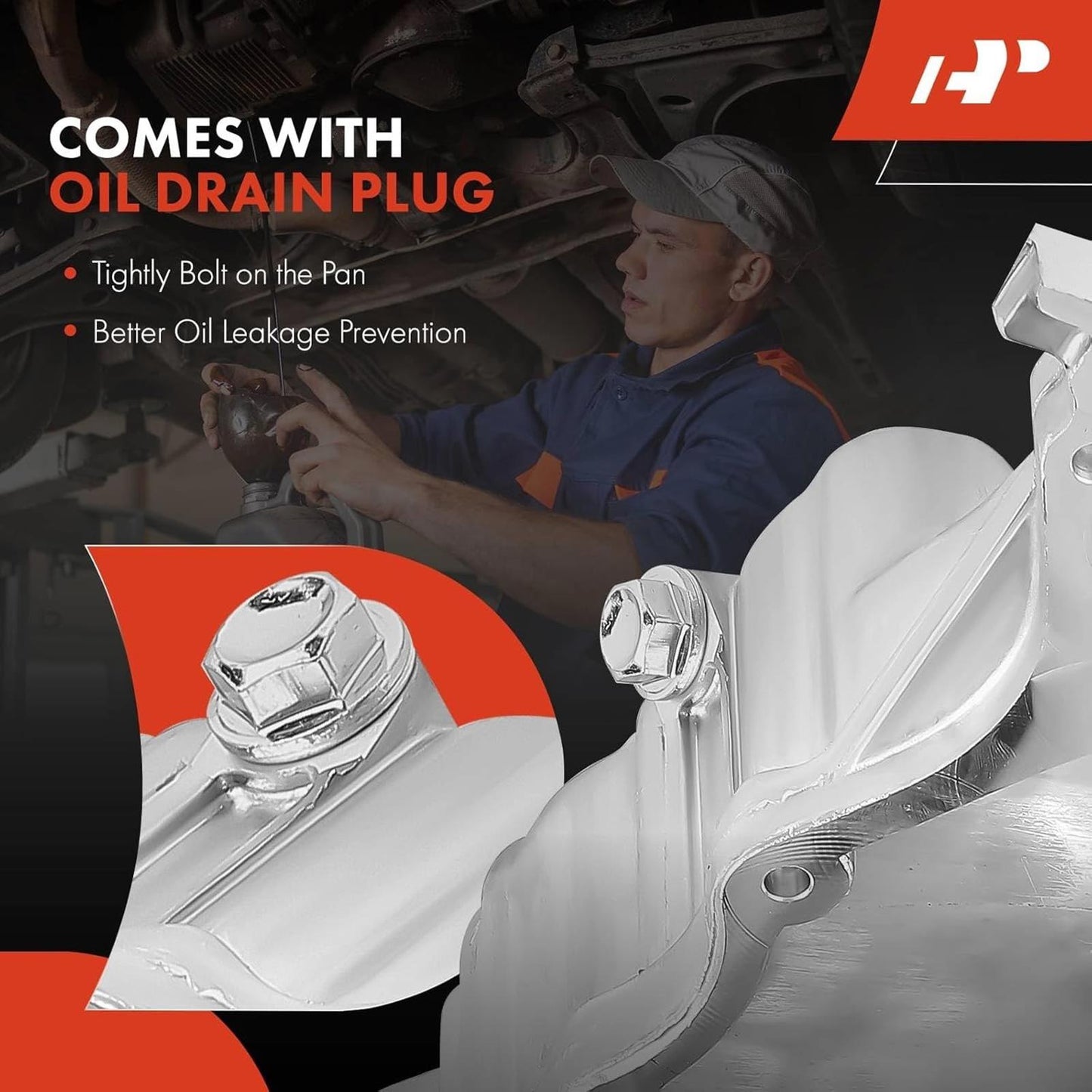 A-Premium Engine Oil Pan Sump with Drain Plug Compatible with Honda Civic 2012 2