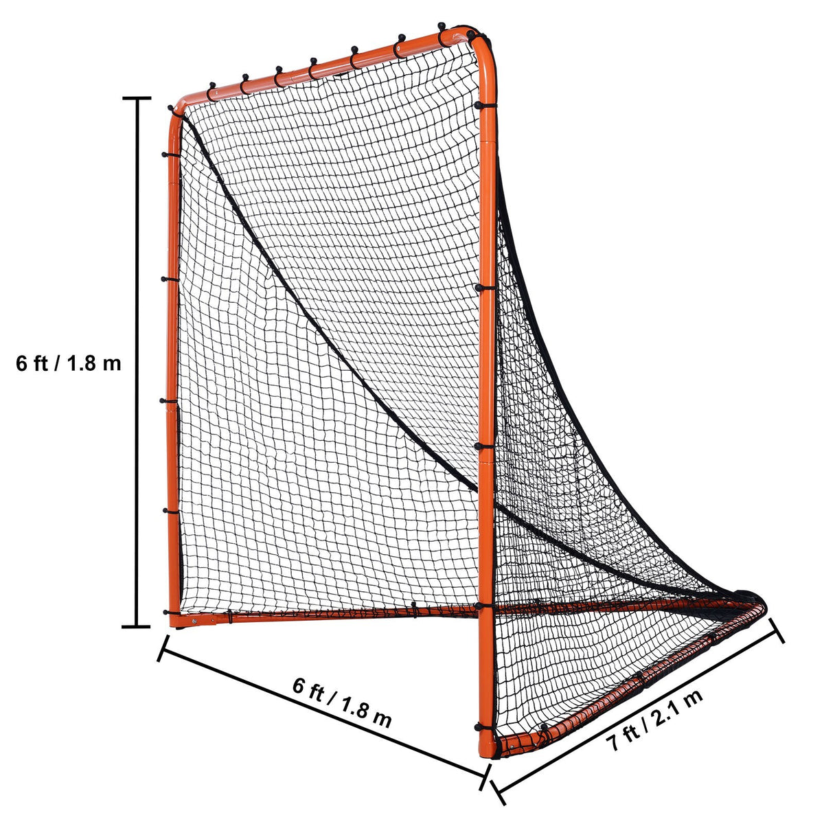 6'x6'x7' Lacrosse Goal Net Folding Backyard Lacrosse Training Equipment
