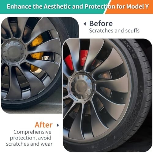 4PCs 21 Inch Rim Protector for 2020-2024 Tesla Model Y Überturbine Wheel Cover