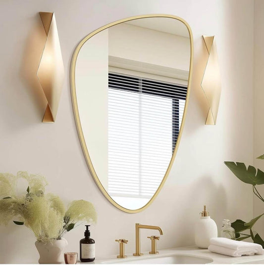 Cool Irregular Gold Frame Mirror