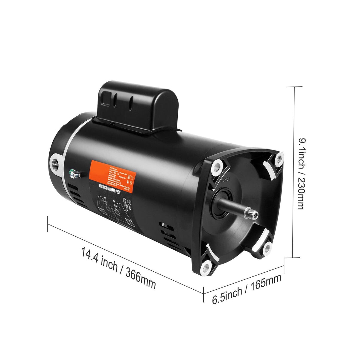 56Y Frame 2HP Pool Motor, 230V 3450 RPM Replacement 115/230V