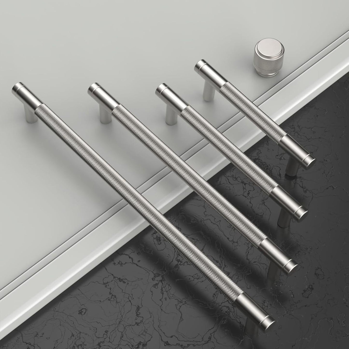 Asidrama 10 Pack 3.75 Inch(96mm) Brushed Satin Nickel Kitchen Cabinet Handles