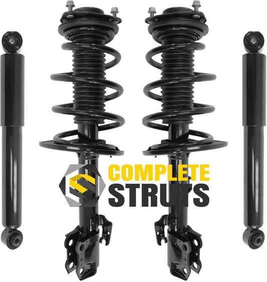 Front Complete Strut Assemblies with Coil Springs and Rear Shock Absorbers