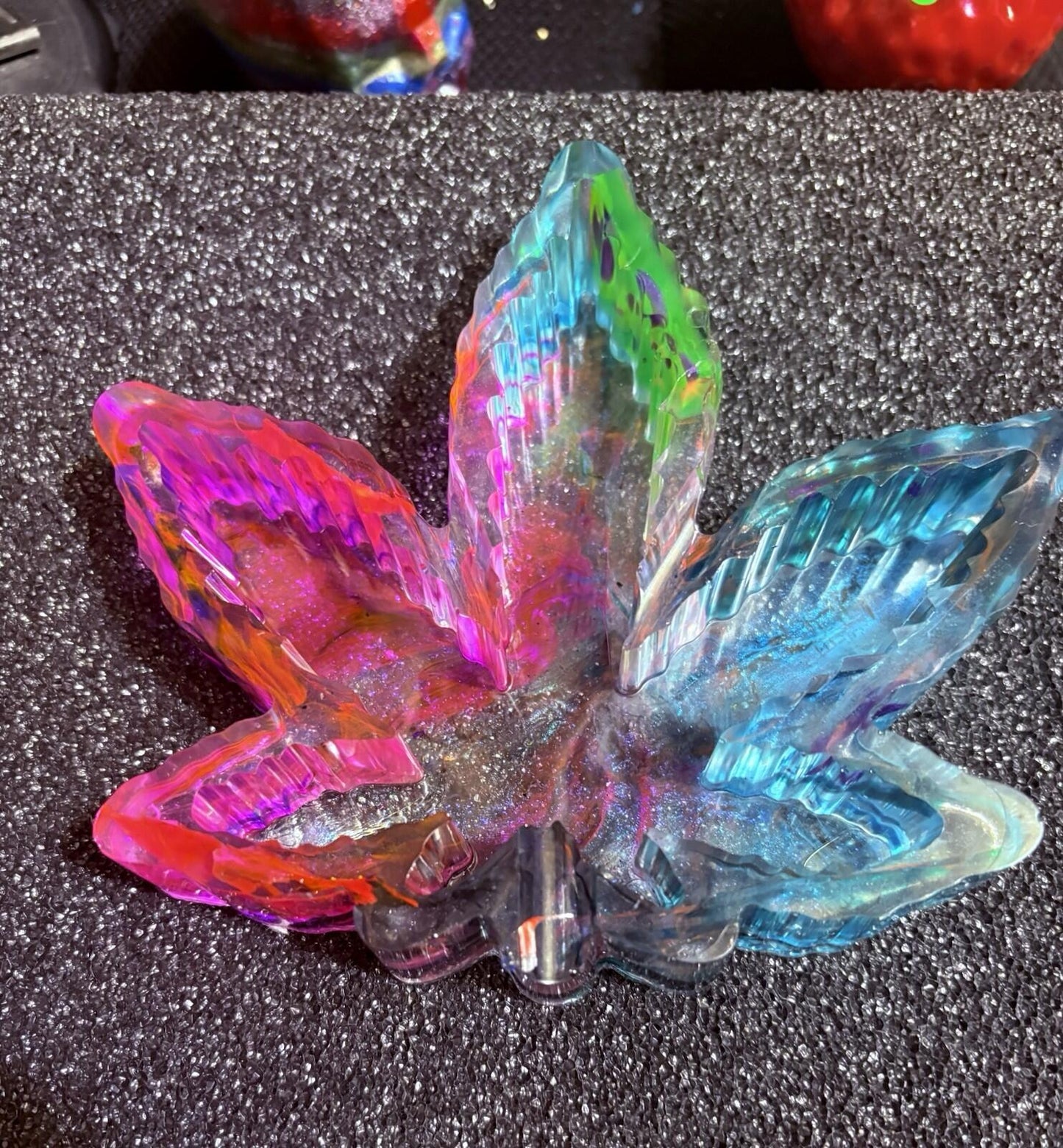 Flower Handmade Epoxy Resin Ash Tray Multicolored Layered A Define Center Piece