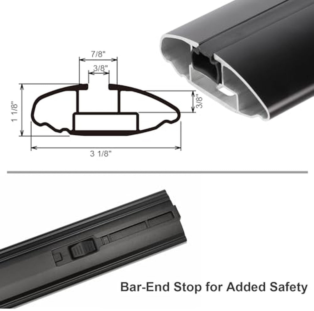 INNO AERO Base 42" BAR (1 Bar)Black Aluminum Made in Japan roof Rack Cross bar