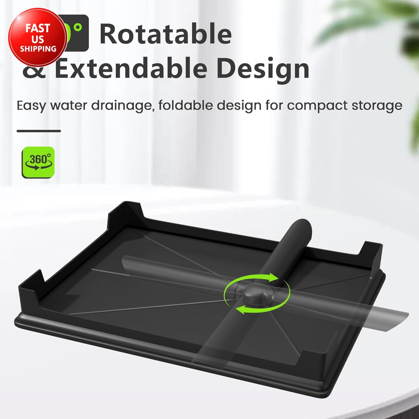 2-Tier Foldable Dish Drying Rack with Drainboard, Stainless Steel Large Capacity
