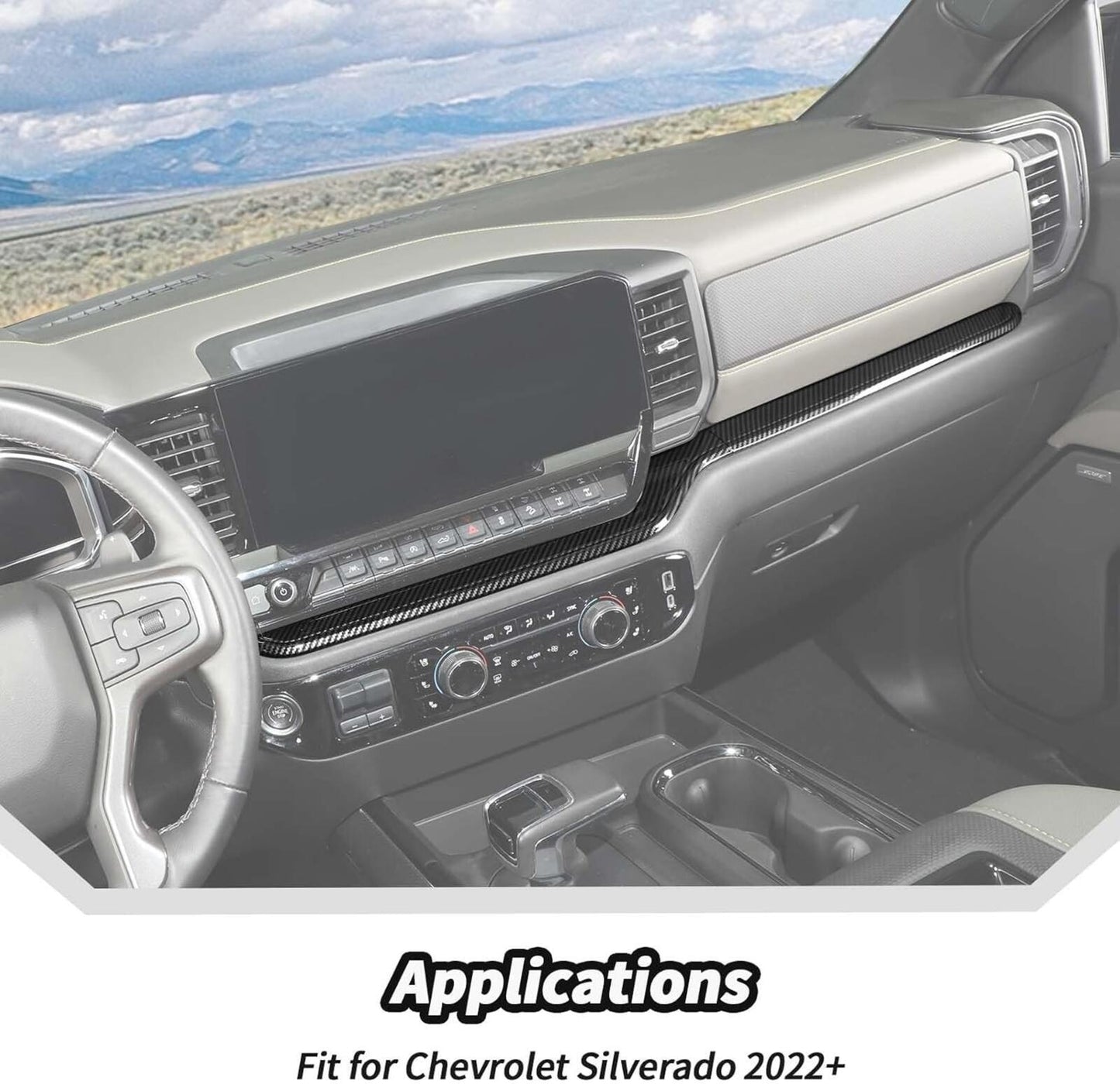 Carbon Fiber Interior Center Console Dash Panel Cover Trim for Chevrolet Chevy