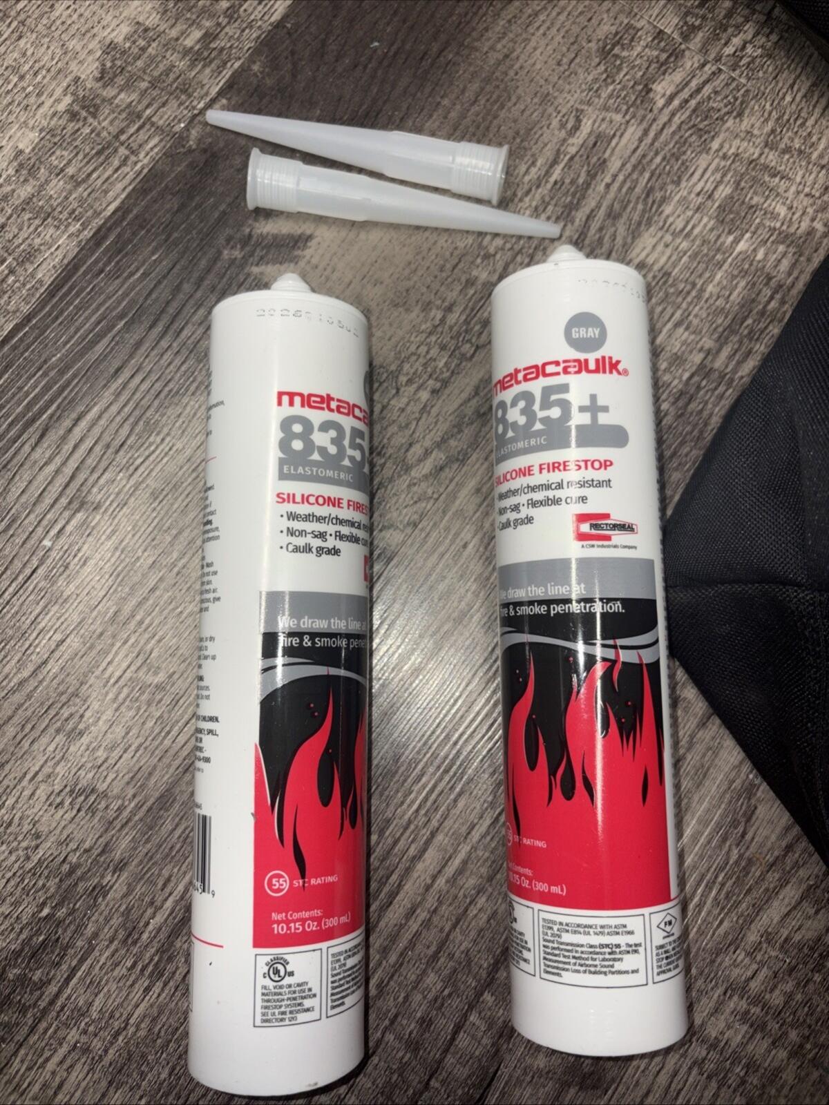 2 Tubes - METACAULK 66645  835+ Fire Barrier Sealant,Tube,10.15 oz 49ZY40