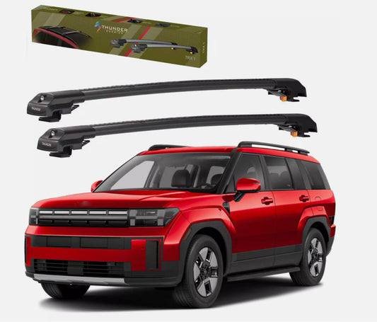 Roof Racks Cross Bars for Hyundai Santa Fe 2024-26 Aluminum Black-Gray lockable