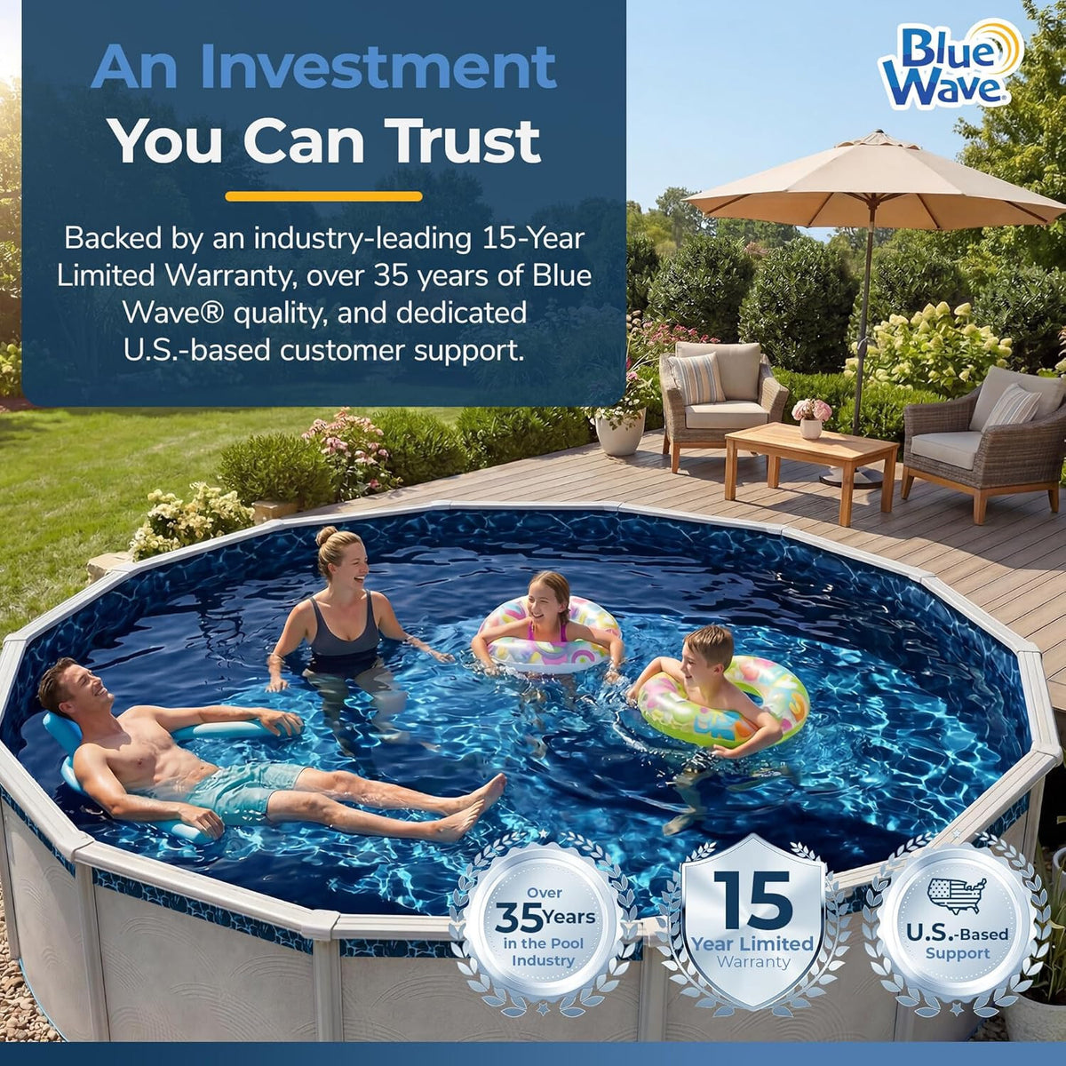 Evening Bay 15-Ft round Overlap Pool Liner for Above-Ground Steel Wall Pools – W