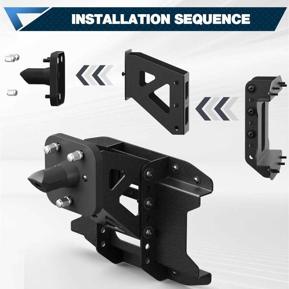 Adjustable Spare tire carrier Mount to 44in tire for 2019-2026 Jeep Wrangler JL