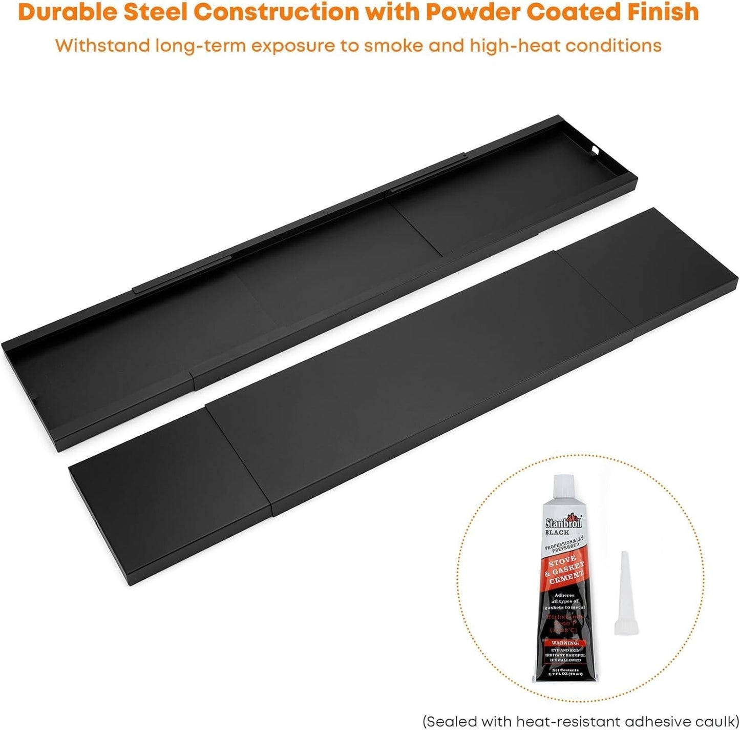 Stanbroil Smoke Guard for 28.5 to 48-Inch by 8-Inch Fireplaces Black Powder