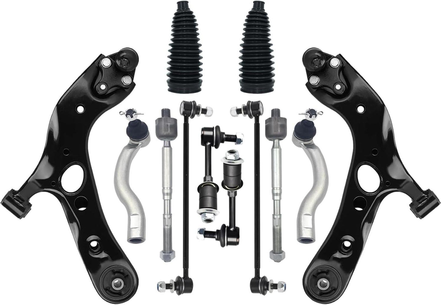 14pc 2006-18 RAV4 Front Lower Control Arm Ball Joint Sway Bar Stabilizer Tie Rod