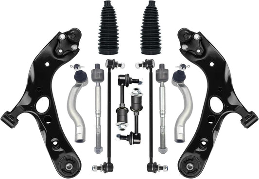 14pc 2006-18 RAV4 Front Lower Control Arm Ball Joint Sway Bar Stabilizer Tie Rod