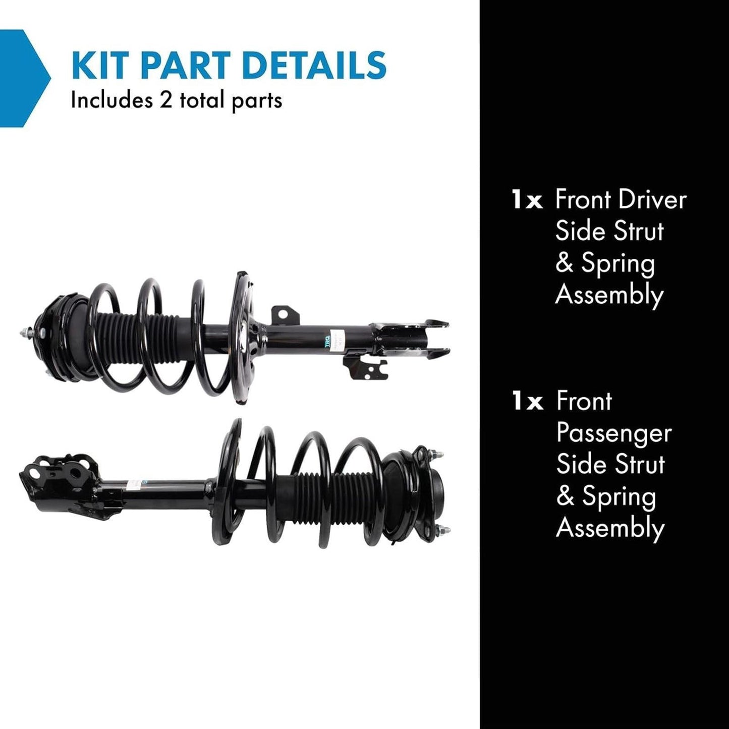 TRQ Front Strut & Coil Spring Assembly Set Driver & Passenger Side SCA33011