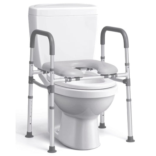 Deewow Raised Toilet Seat Risers with Handles, for Seniors, Handicap, Pregnant