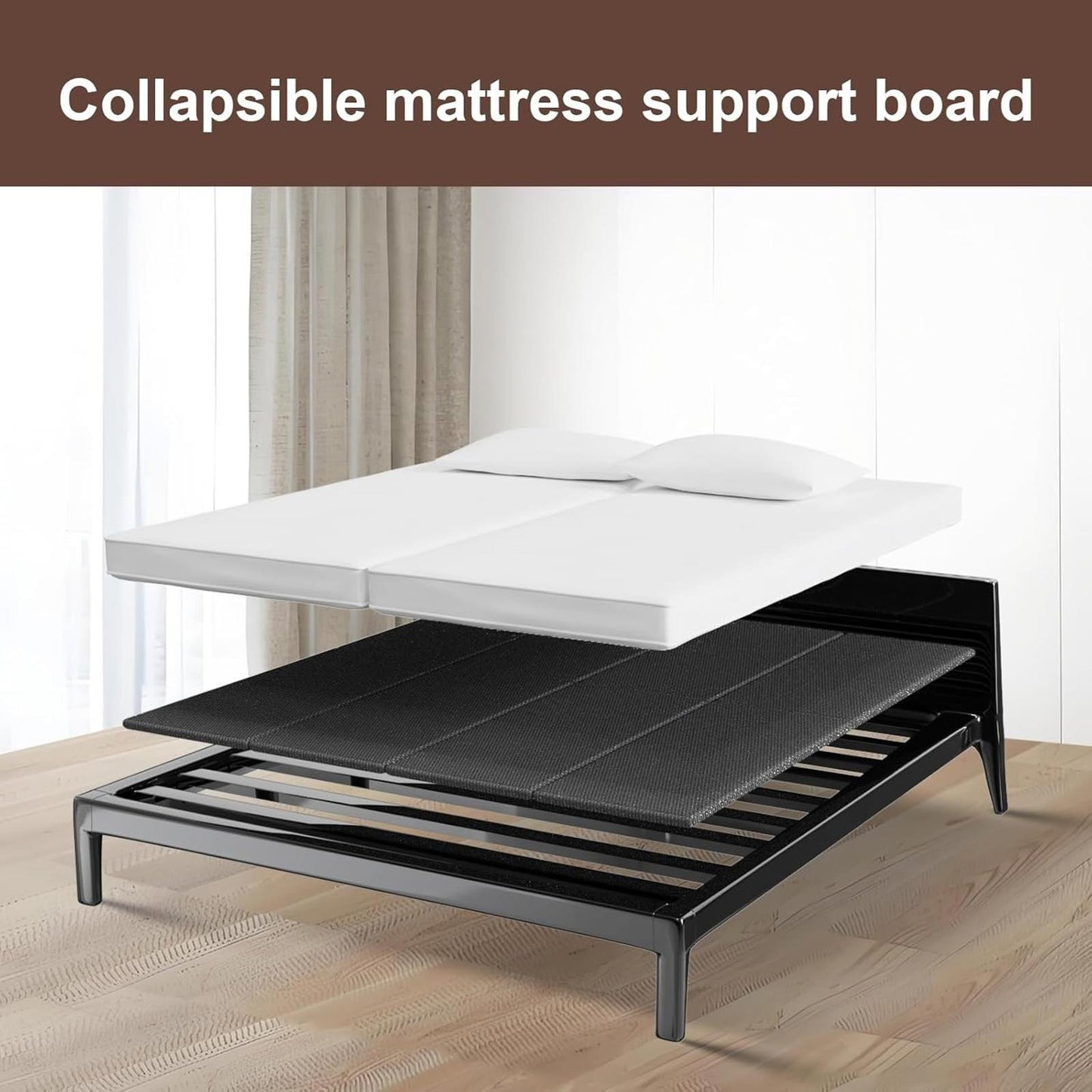 Folding Spring Box, Breathable, Noise Minimizing, Moisture Resistant 80"x60''