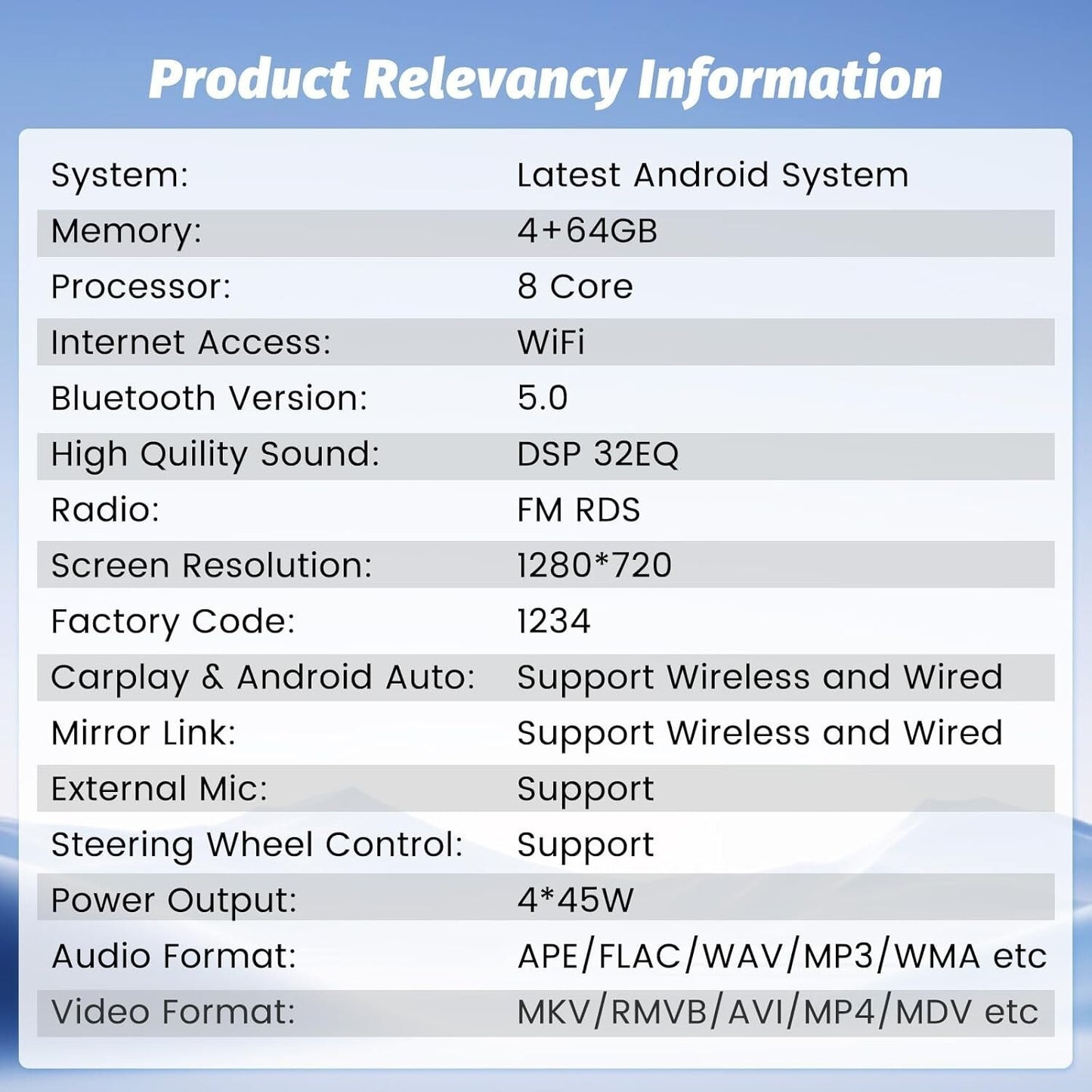 [8 Core 4G+64G] for Hyundai Santa Fe IX45 2013-2018, Android Radio GPS, WiFi