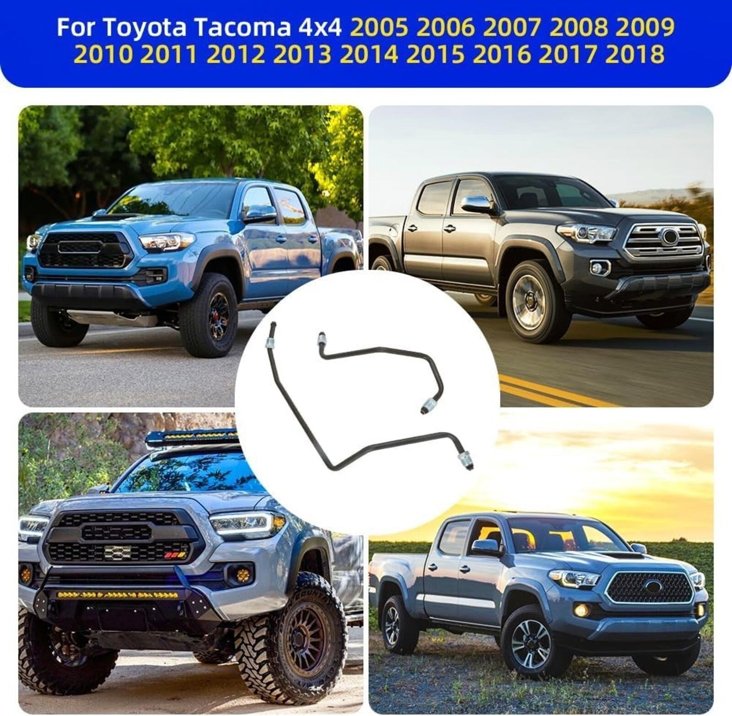 For Toyota Tacoma 4x4 2005-18 Rack and Pinion Transfer Line Hard Hydraulic Lines