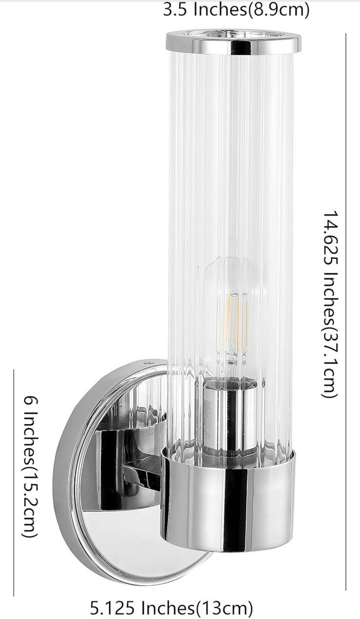 6" Chrome 1-Light Modern Mid-Century LED Vanity Light Sconce for Bathroom..Etc