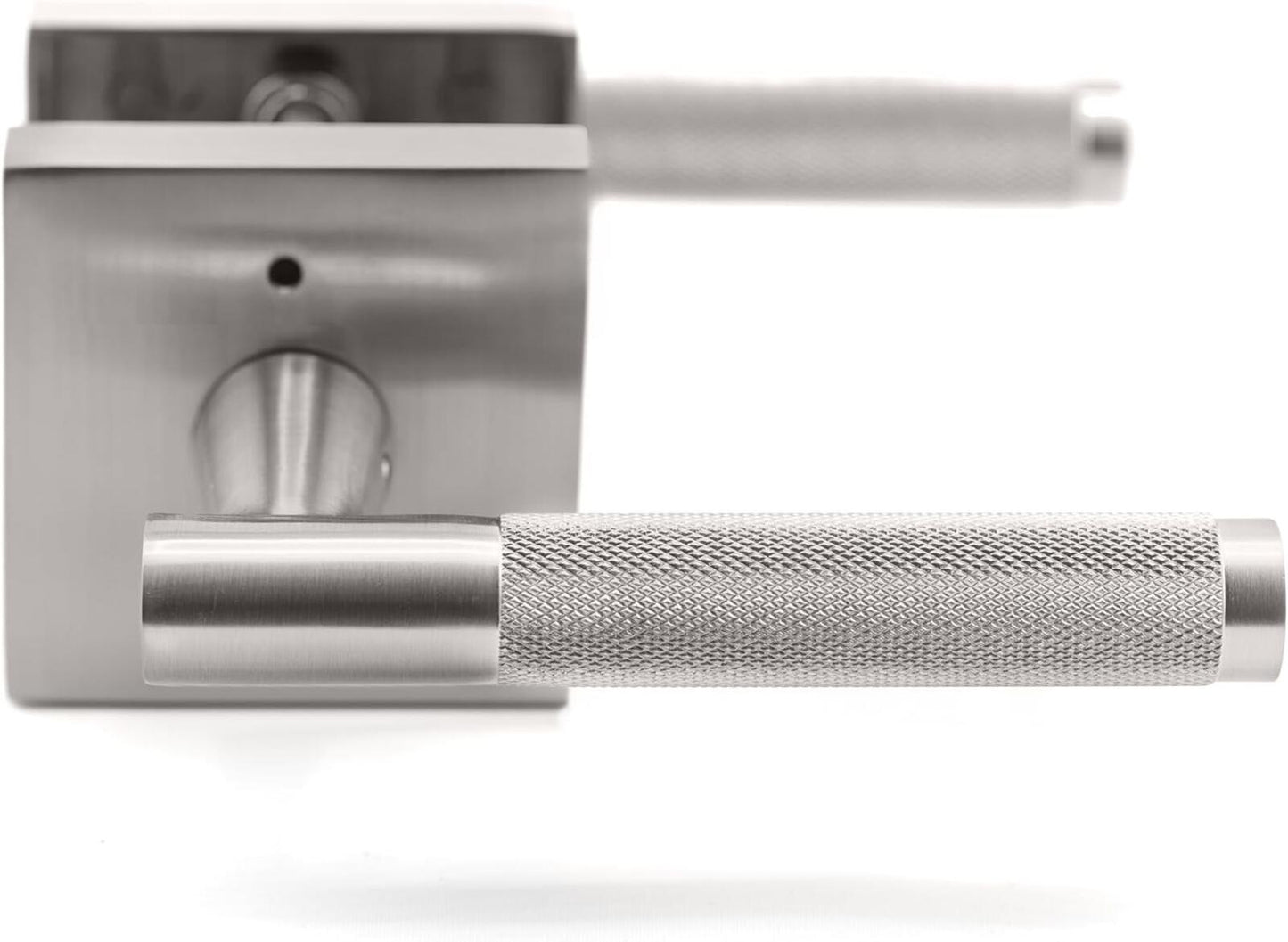 Brushed Nickel Interior Door Knob with Lock Silver Bedroom Door Knobs Door Handl