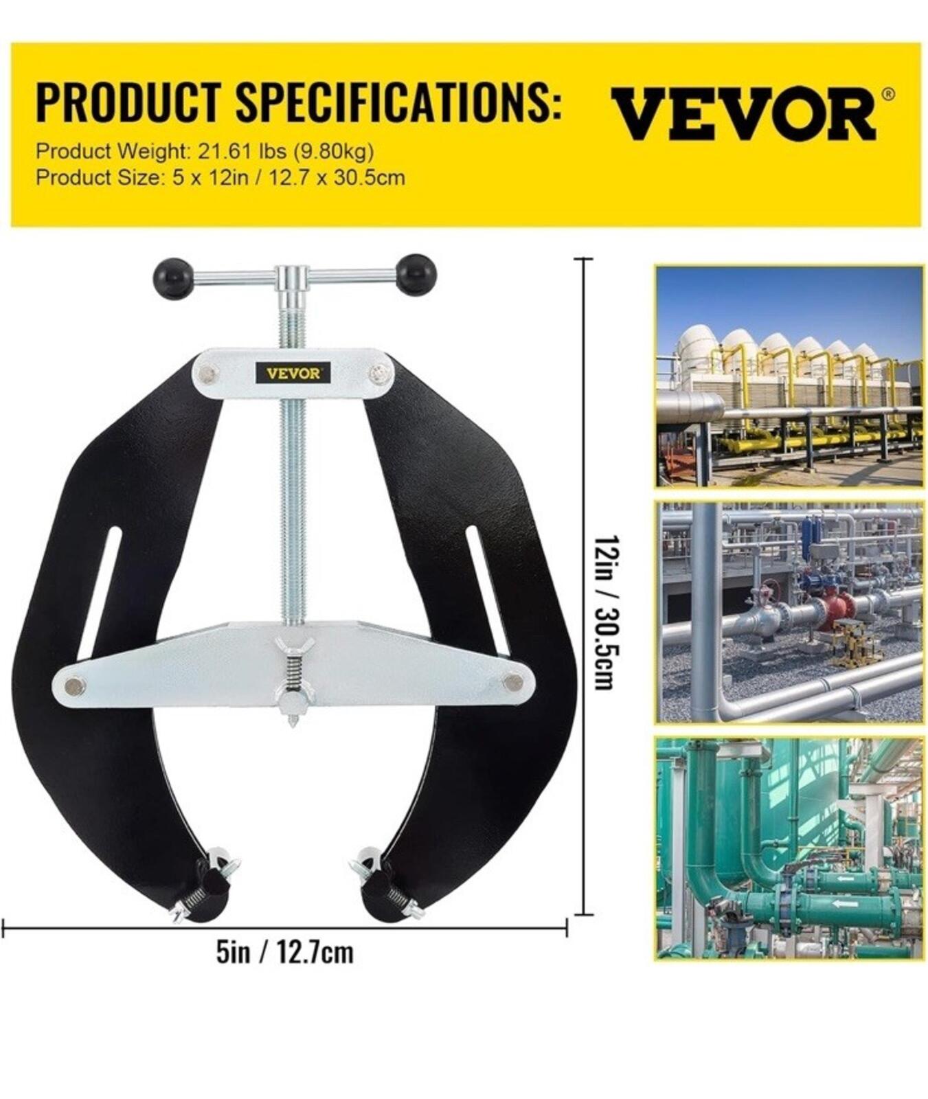 New Pipe Clamp, 5 to 12 in, High Strength Ultra Clamp with Quick Acting Screws,