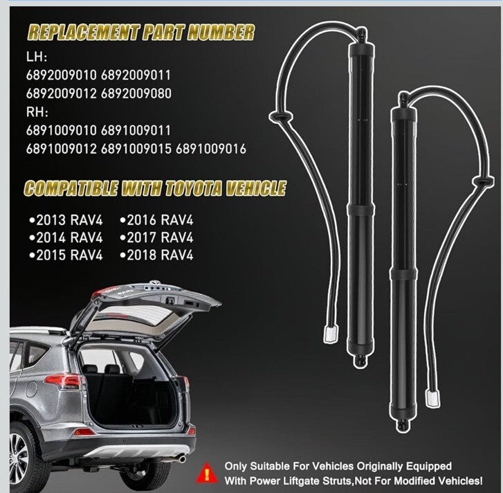 Pair Tailgate Power Hatch Lift Support Struts for 2013-2018 Toyota RAV4 2.5L
