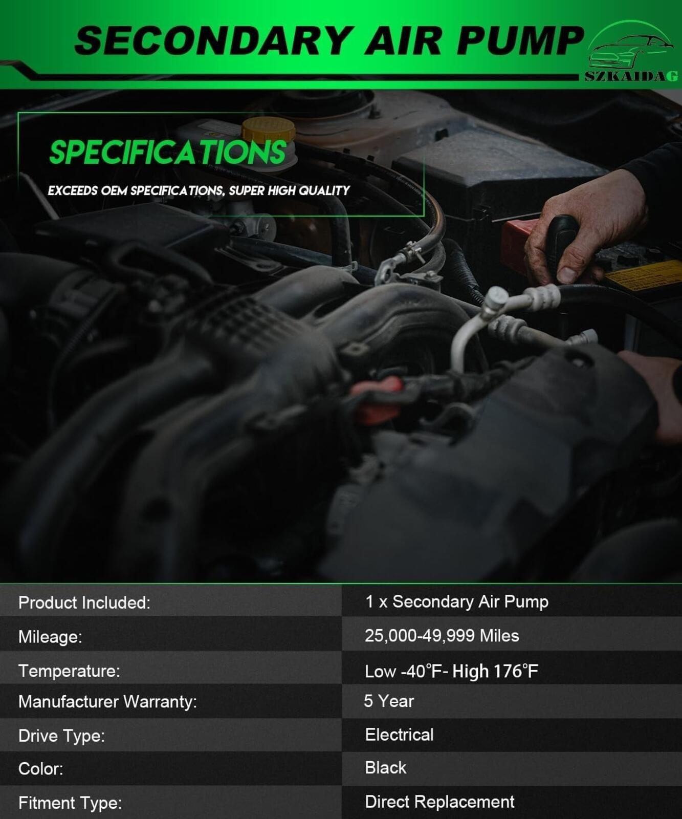12610063 Secondary Air Injection Pump Smog Pump for:-Chevy Colorado 2007-2012