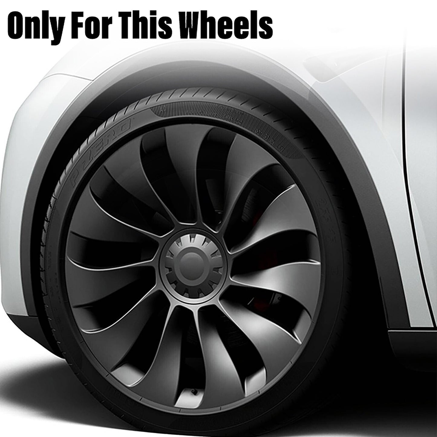 4PCS 21 inch Design for Model Y (2020-2024) Grey Wheel Rim Protectors Trim Rings