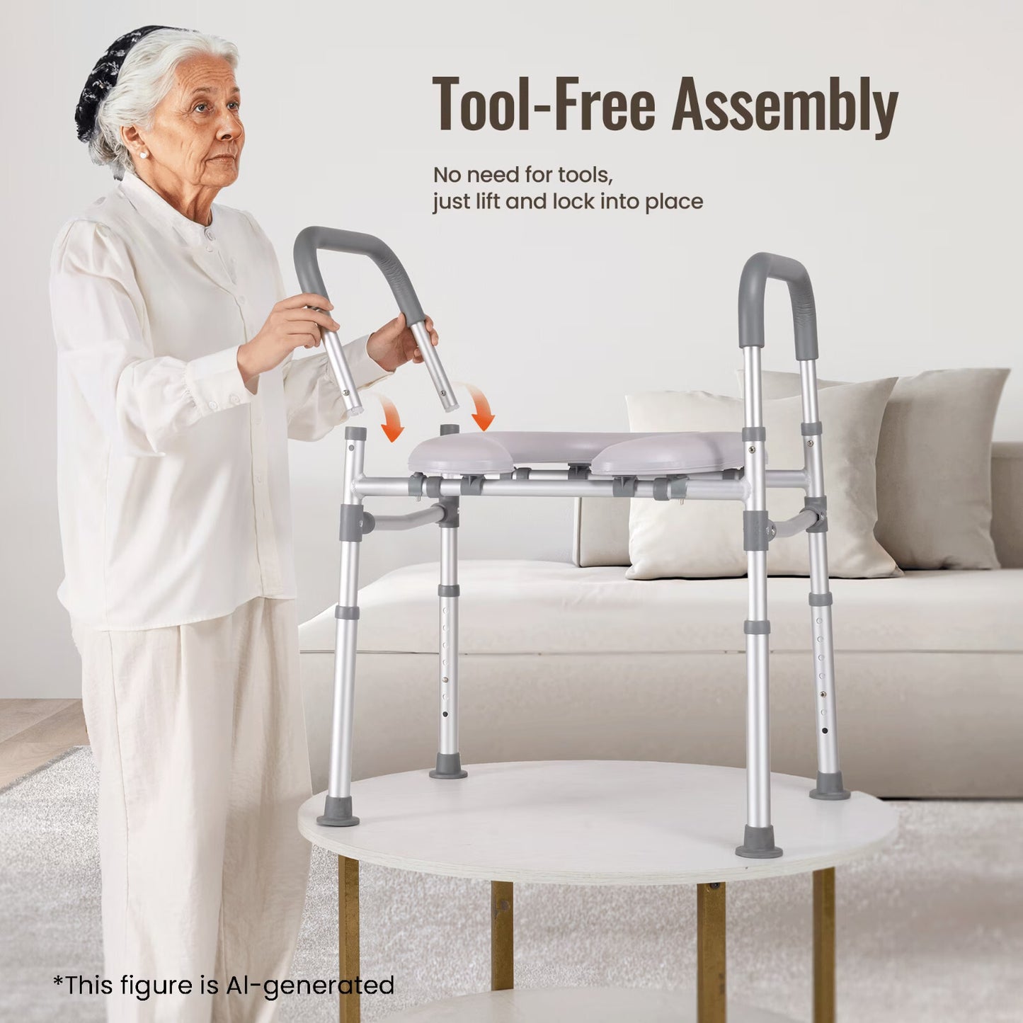 Deewow Raised Toilet Seat Risers with Handles, for Seniors, Handicap, Pregnant