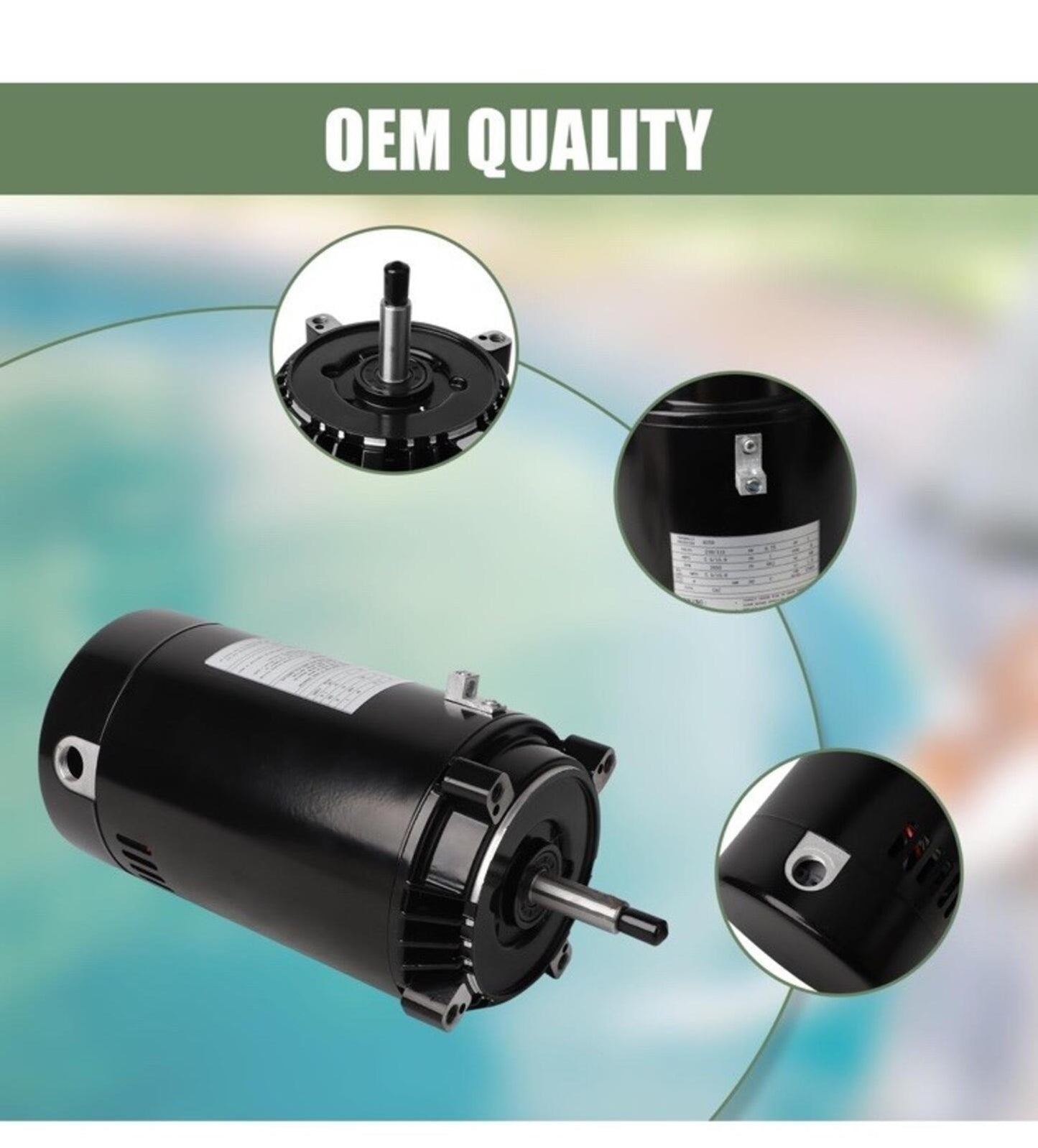 Ust1152 Pool Pump Motor 1.5Hp 56J Replacement W/ Seal Kit Hayward