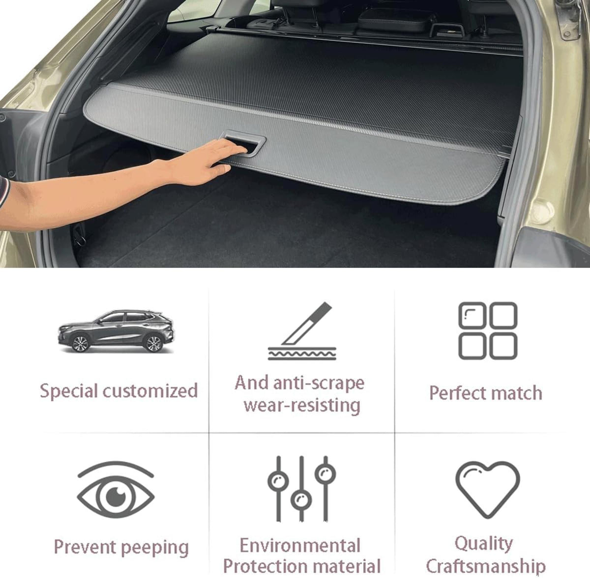 Retractable Trunk Cover for 2016-22 Le/xus RX RX350 RX450h Cargo Cover