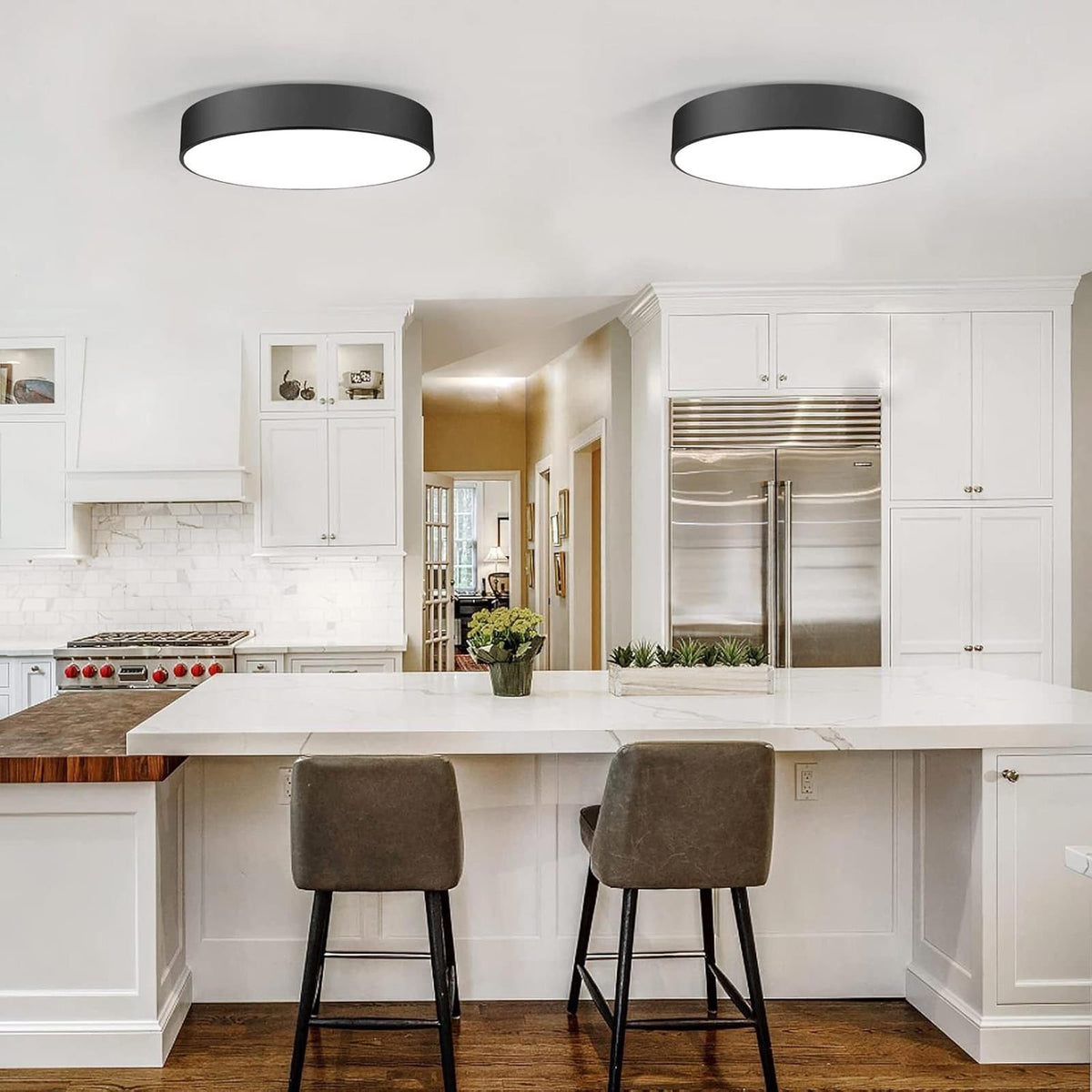 16 inch Round Flush Mount Ceinling Light Fixture 3-Light Modern Ceiling Light