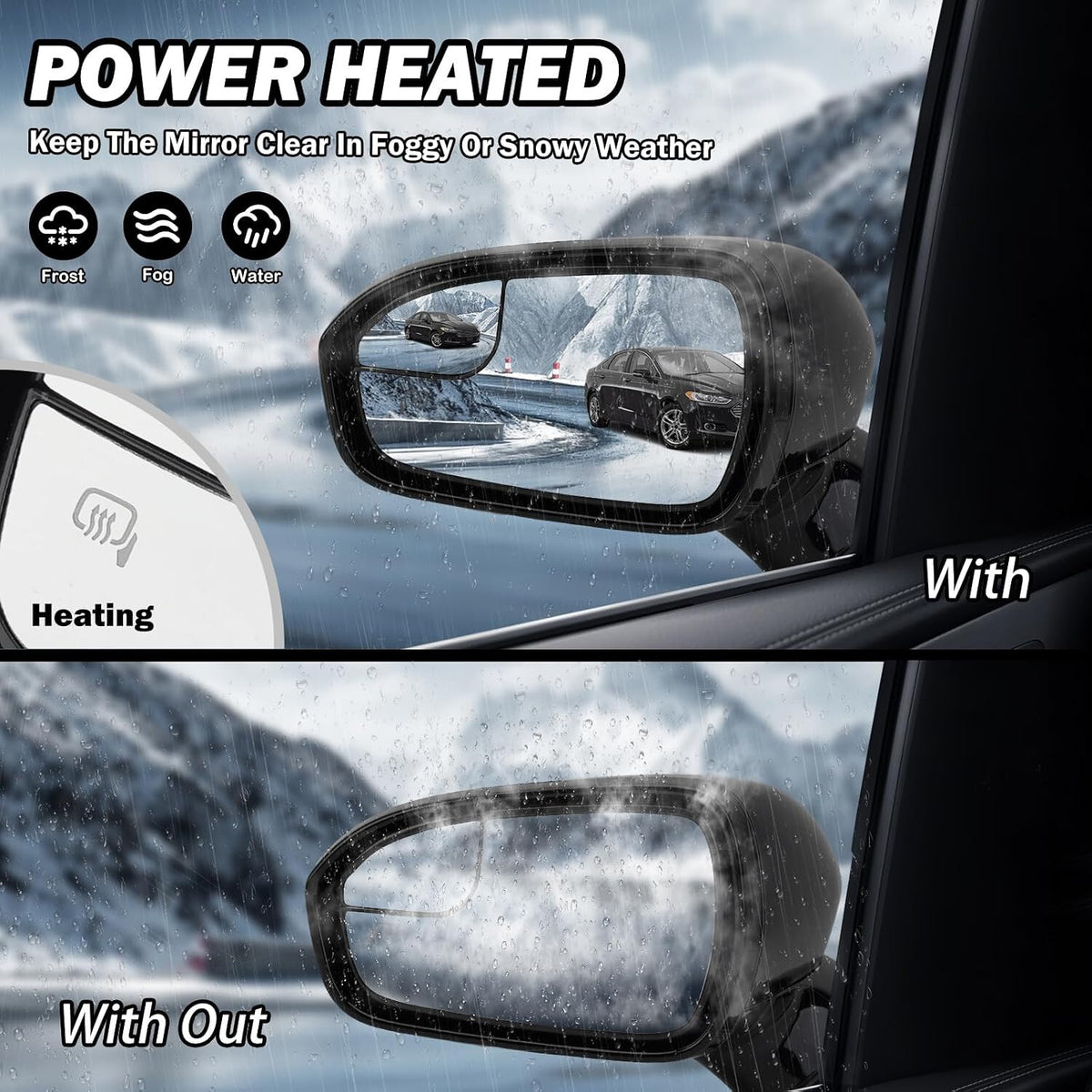 Passenger Side Mirror for 2013-2016 Ford Fusion Sedan S SE SE Hybrid 7Pins