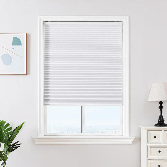 No Tools No Drill Window Blinds for Indoor Windows, Blackout Shades Cellular