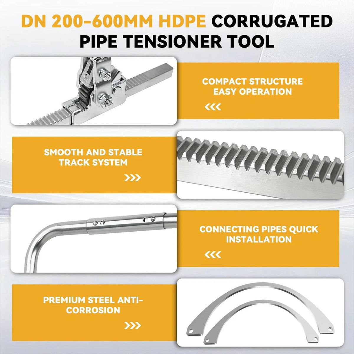 HDPE Corrugated Pipe Tensioner 200-600Mm Heavy Duty Pipe Tensioner Tool
