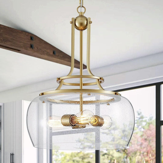 Chandelier Rustic Farmhouse Industrial Round Ceiling Pendant LED Light