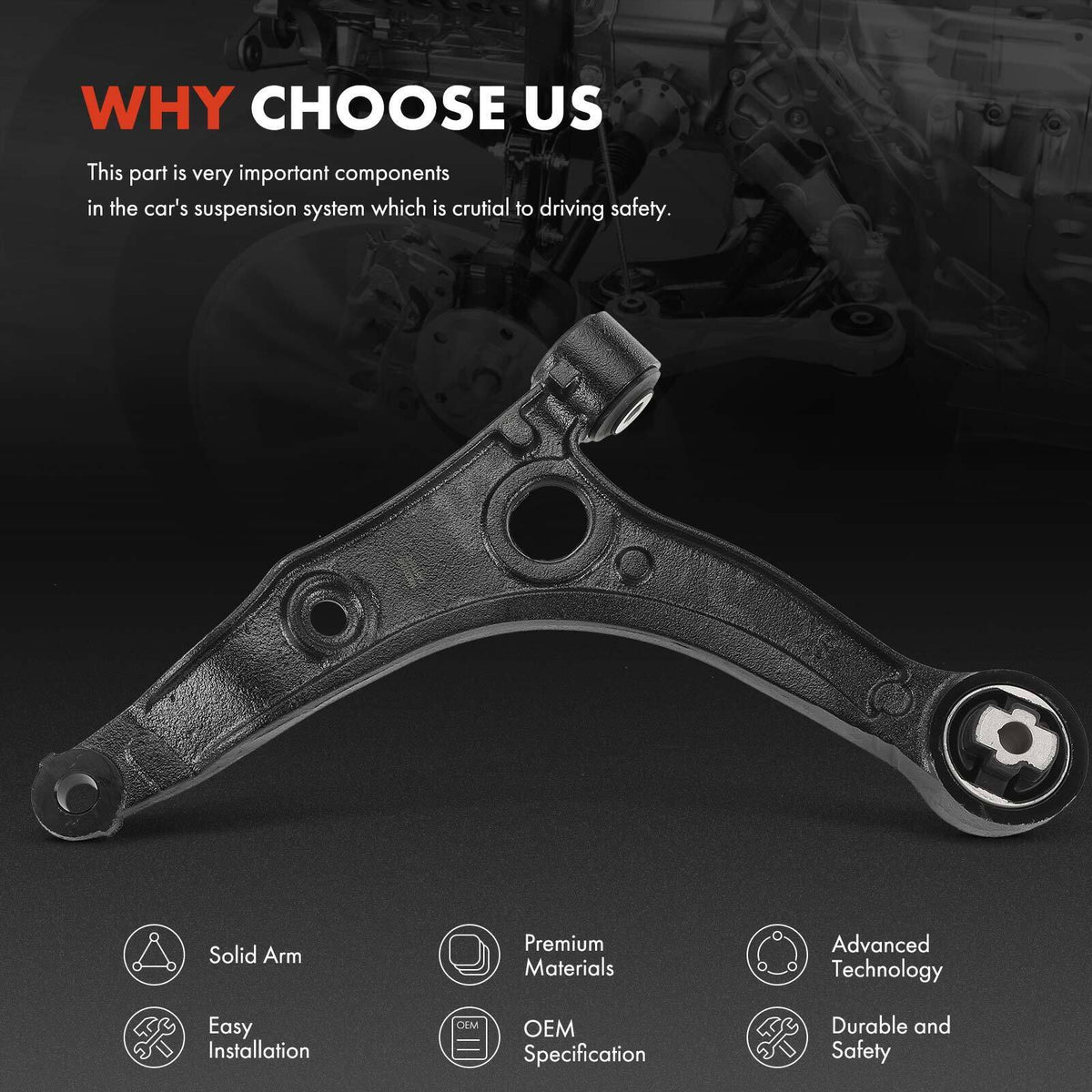 Front Driver Left Lower Control Arm for Ram ProMaster 1500/2500/3500 2014-2023