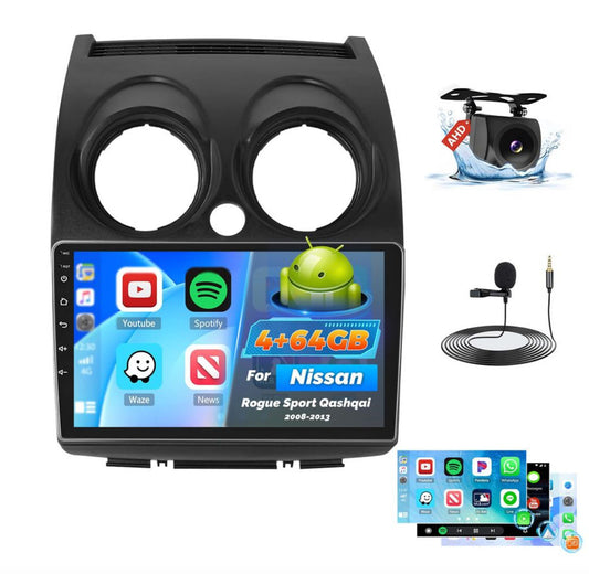 Car Stereo Nissan Rogue Sport Qashqai 2008 - 2013 Carplay 4 64G 9" Android