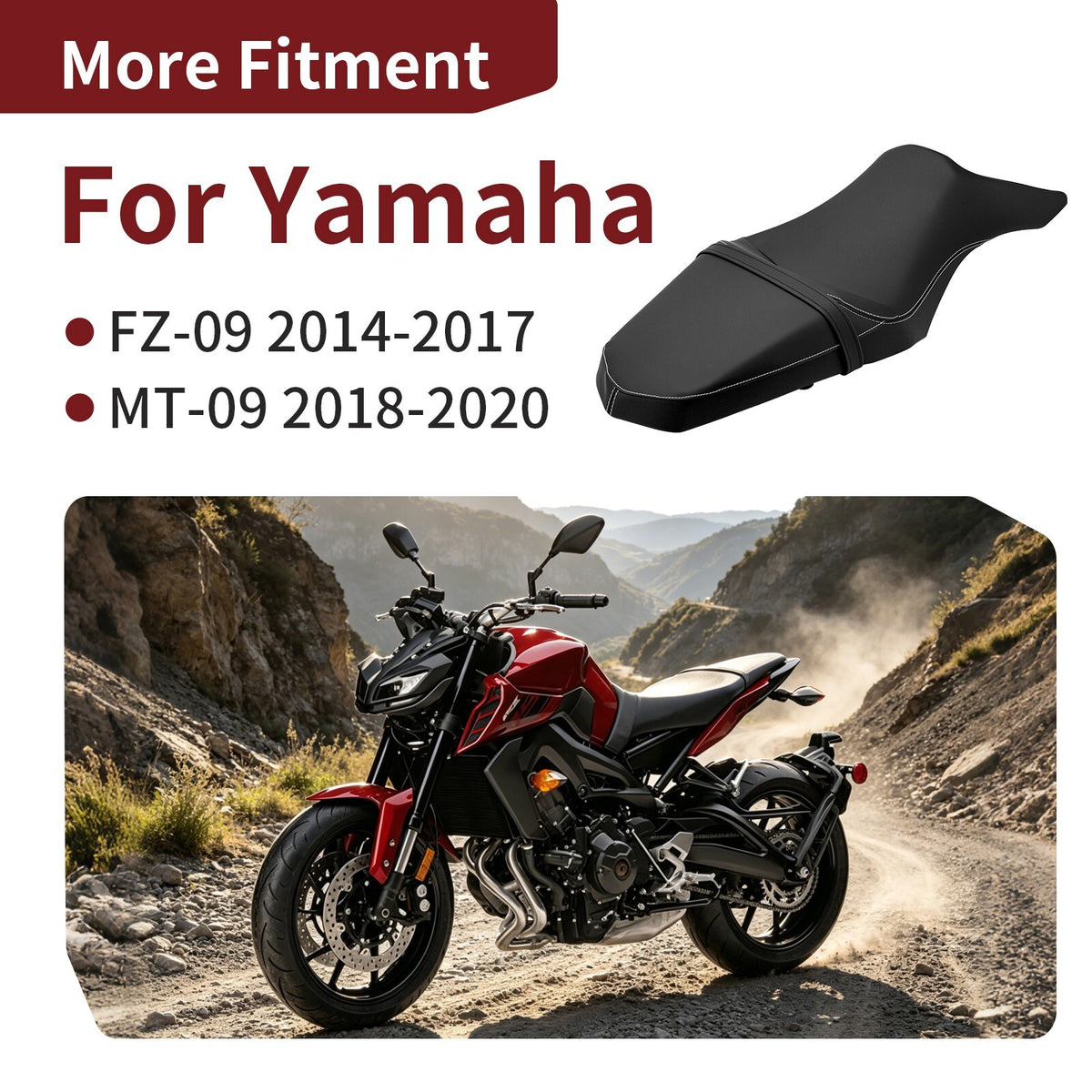 Comfort Saddle Seat For Yamaha FZ-09 2014-2017 / MT-09 2018-2020 BS2-F47C0-T0-00