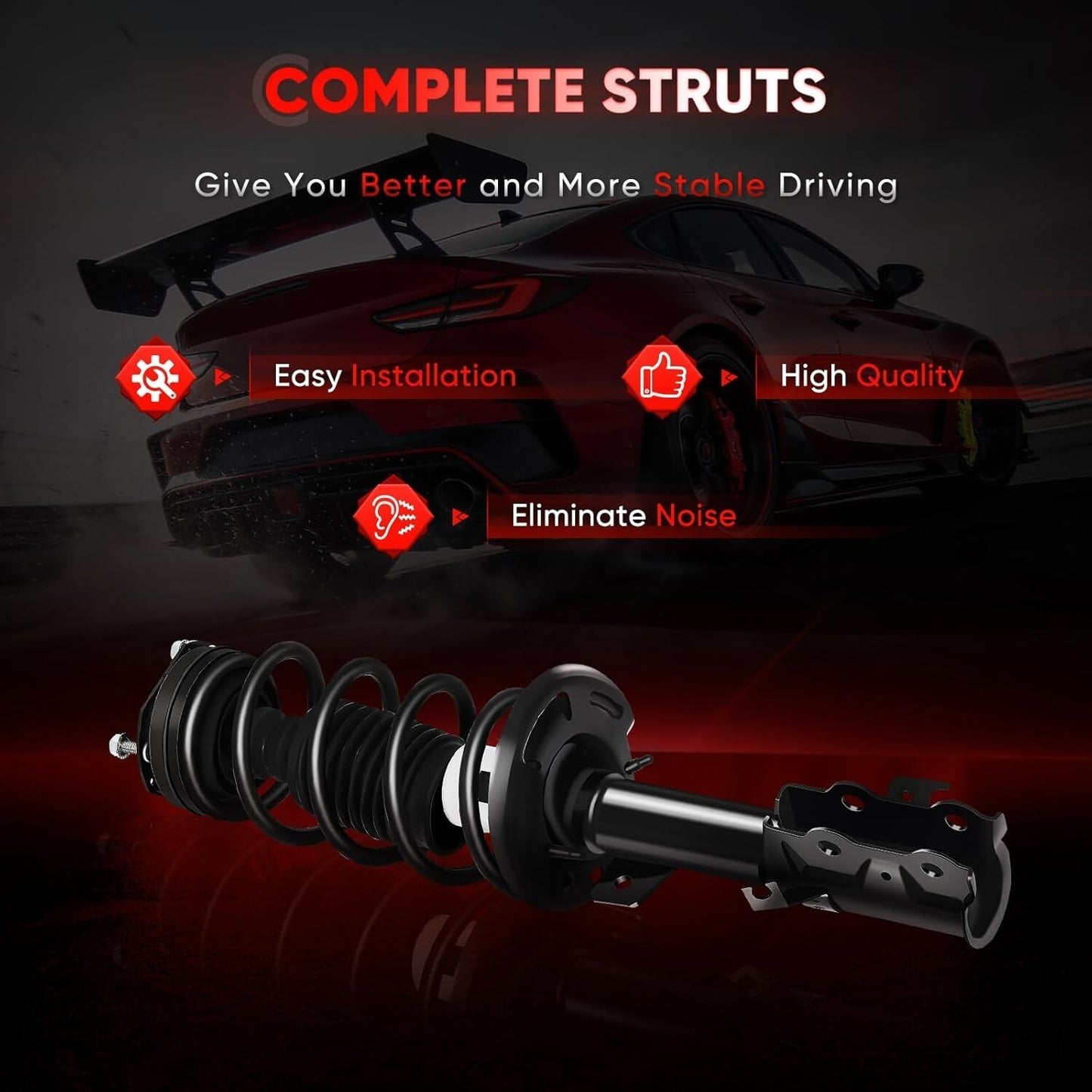 For 2010-2013 Ford Fiesta Front Struts Shock Absorber & Spring Assembly Pair
