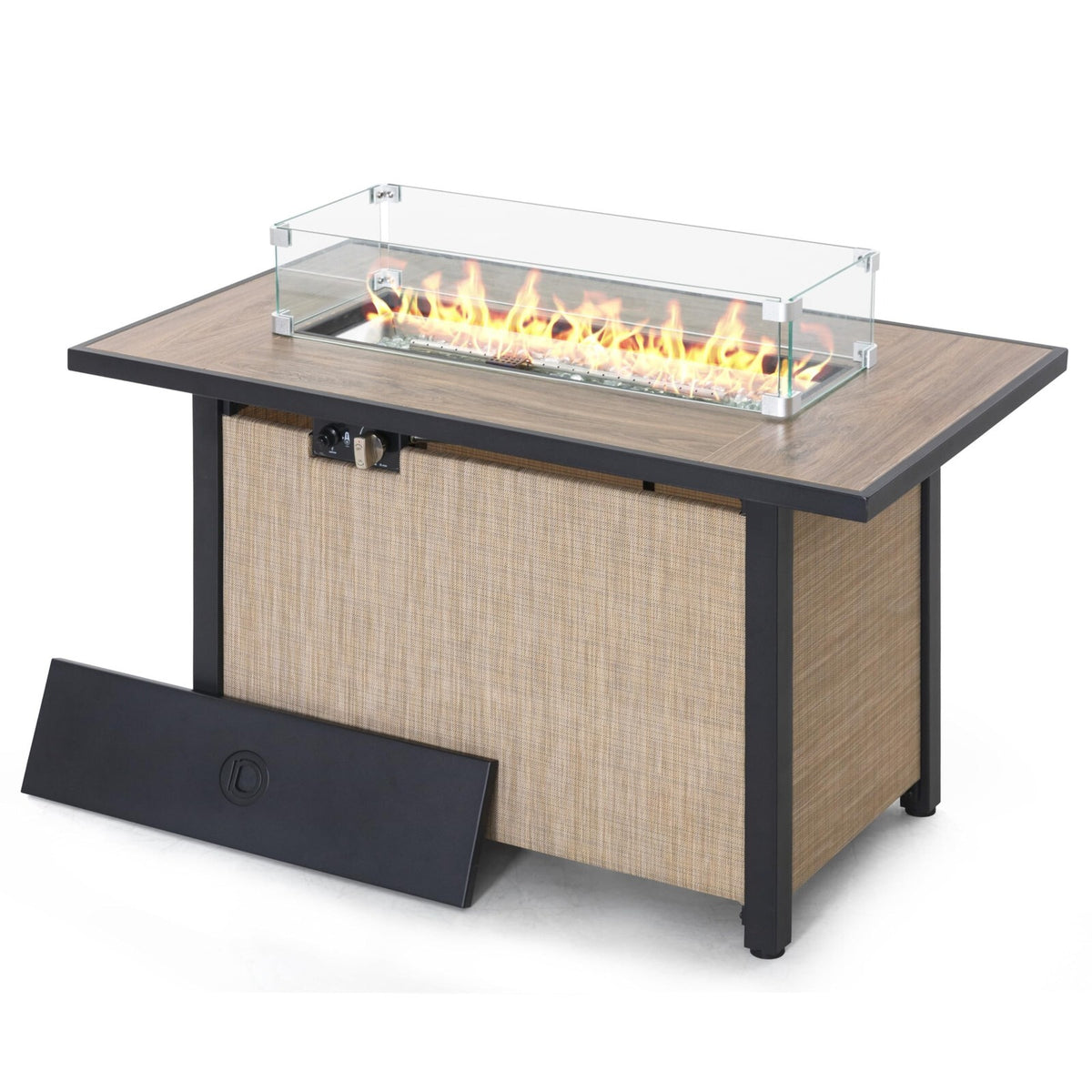 Nuu Garden Tempered Glass Wind Guard for Rectangular Propane Fire Pit Table 2...
