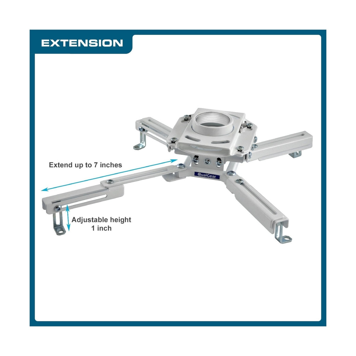 QualGear Pro-AV QG-KIT-S2-3IN-W Projector Mount Kit Accessory Suspended Ceili...