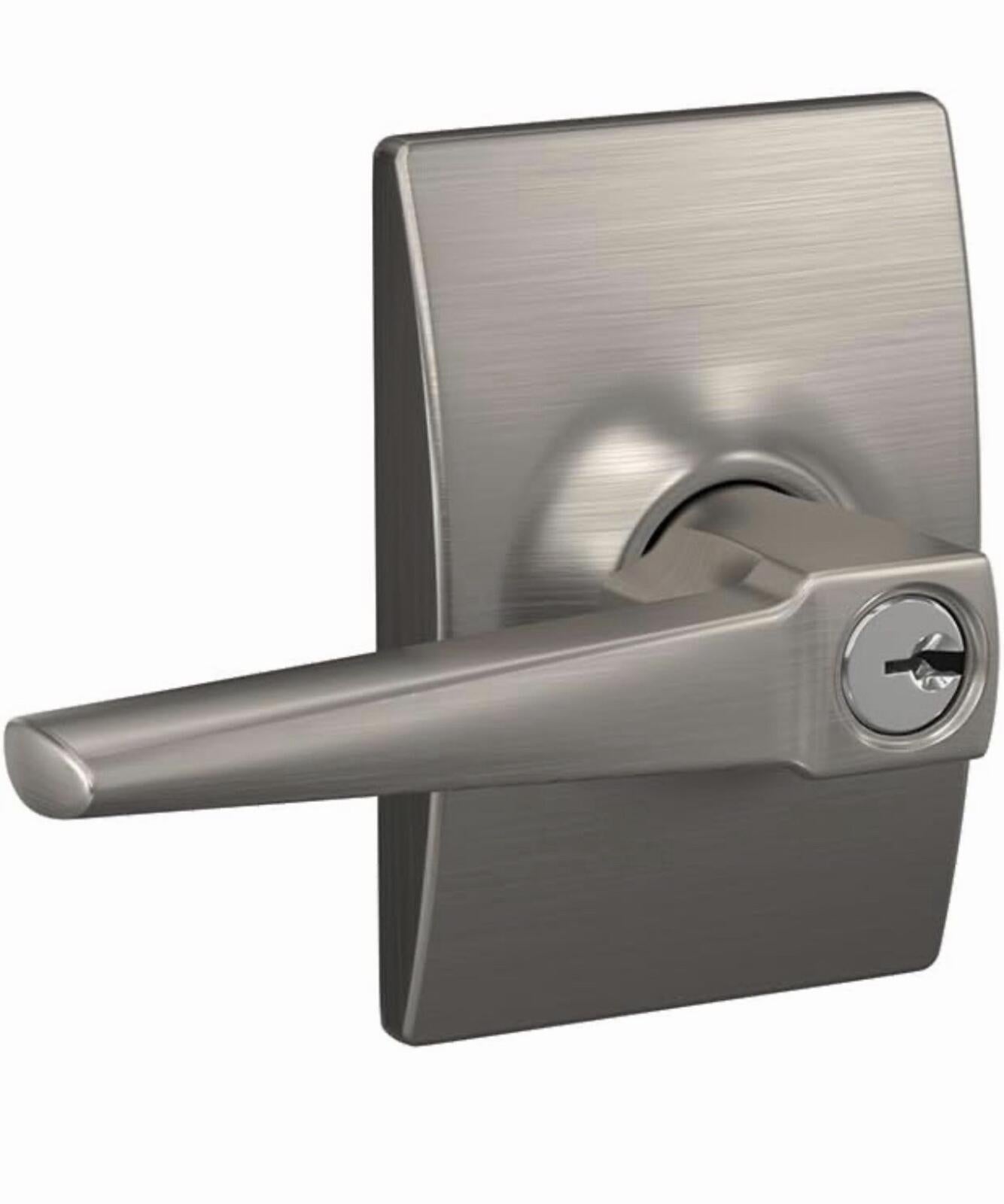 SCHLAGE F51A ELR 619 CEN Eller Century Keyed Entry Lock Satin Nickel