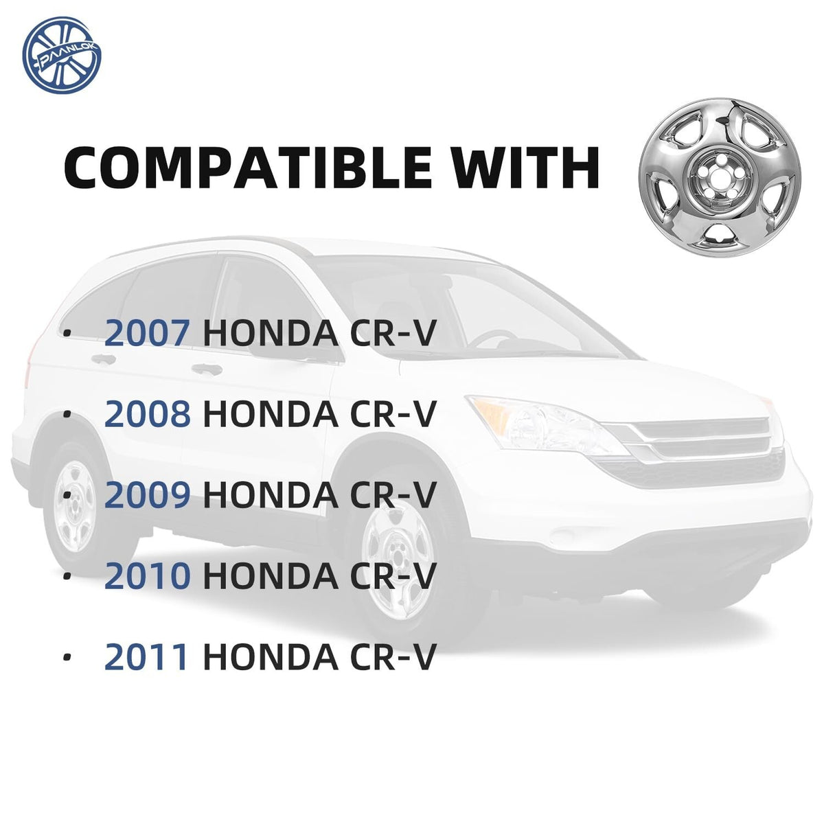 17 Inch Wheel Skins for 2007-2011 Honda CR-V LX, Fits OEM Steel Wheel #42700-...