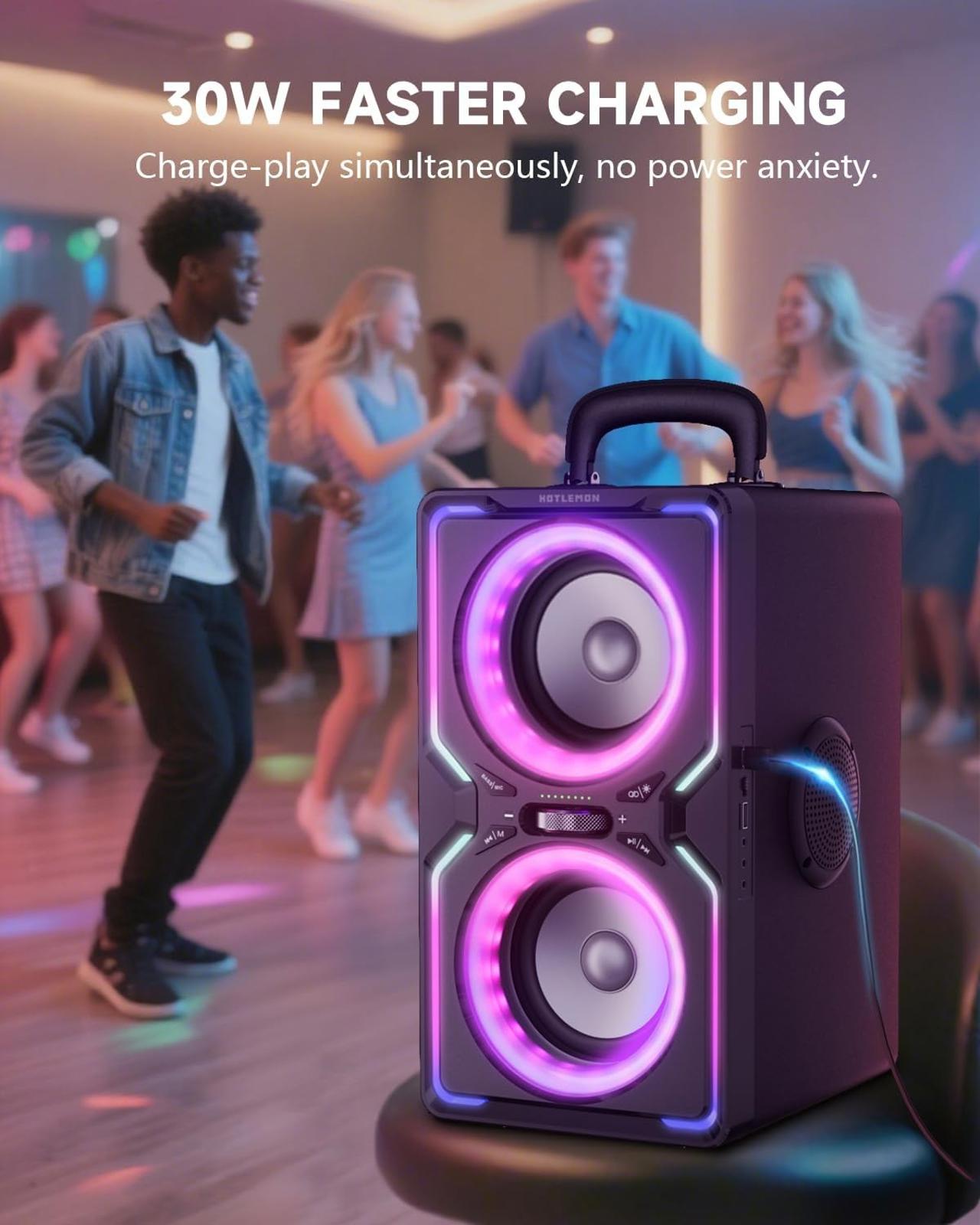 Hotlemon Large Bluetooth Speaker: 240W Peak Powerful Loud Sound with Deep Bass