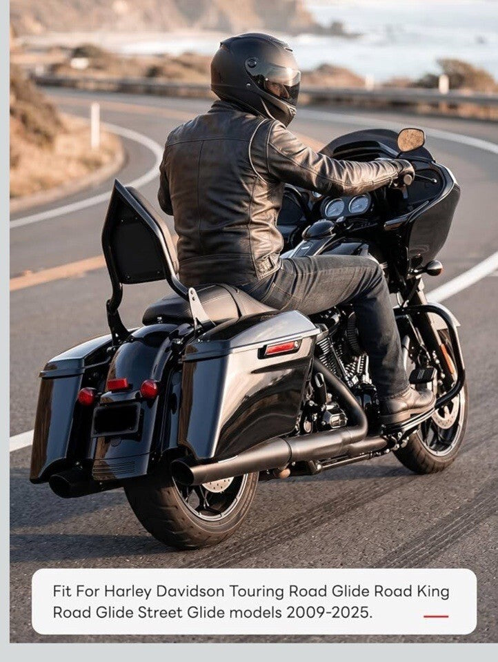 19” Backrest Sissy Bar For Harley Road Glide Street Touring Road King 2009-2025