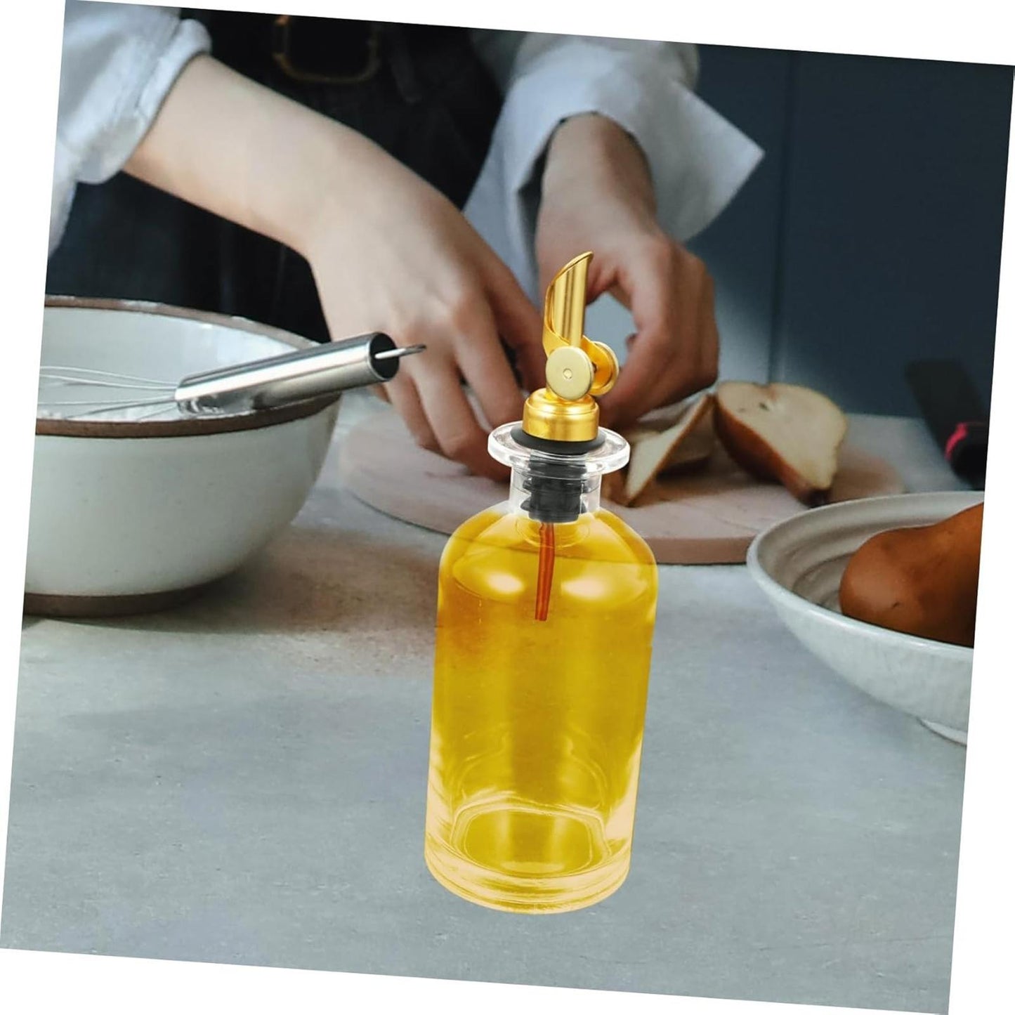 Olive Oil Dispenser Bottle Drip Glass Oil and Vinegar Dispenser for Kitchen Use
