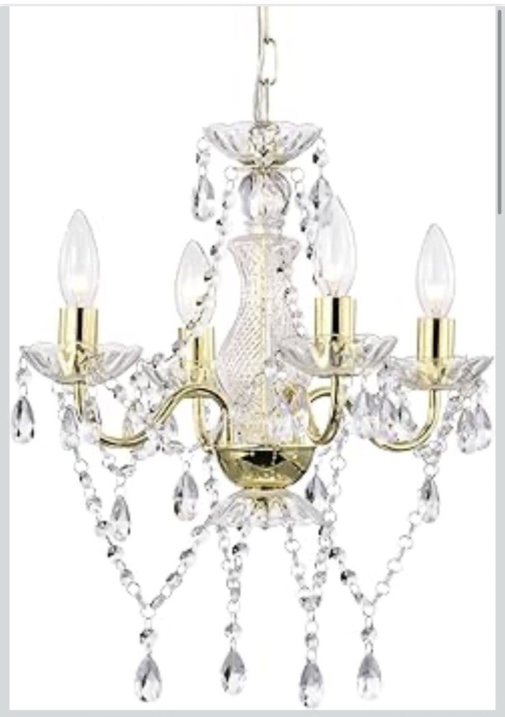Gold Chandelier Mini Crystal Chandelier 4 Light Small Modern Chandelier